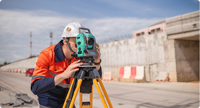Topógrafo en obra